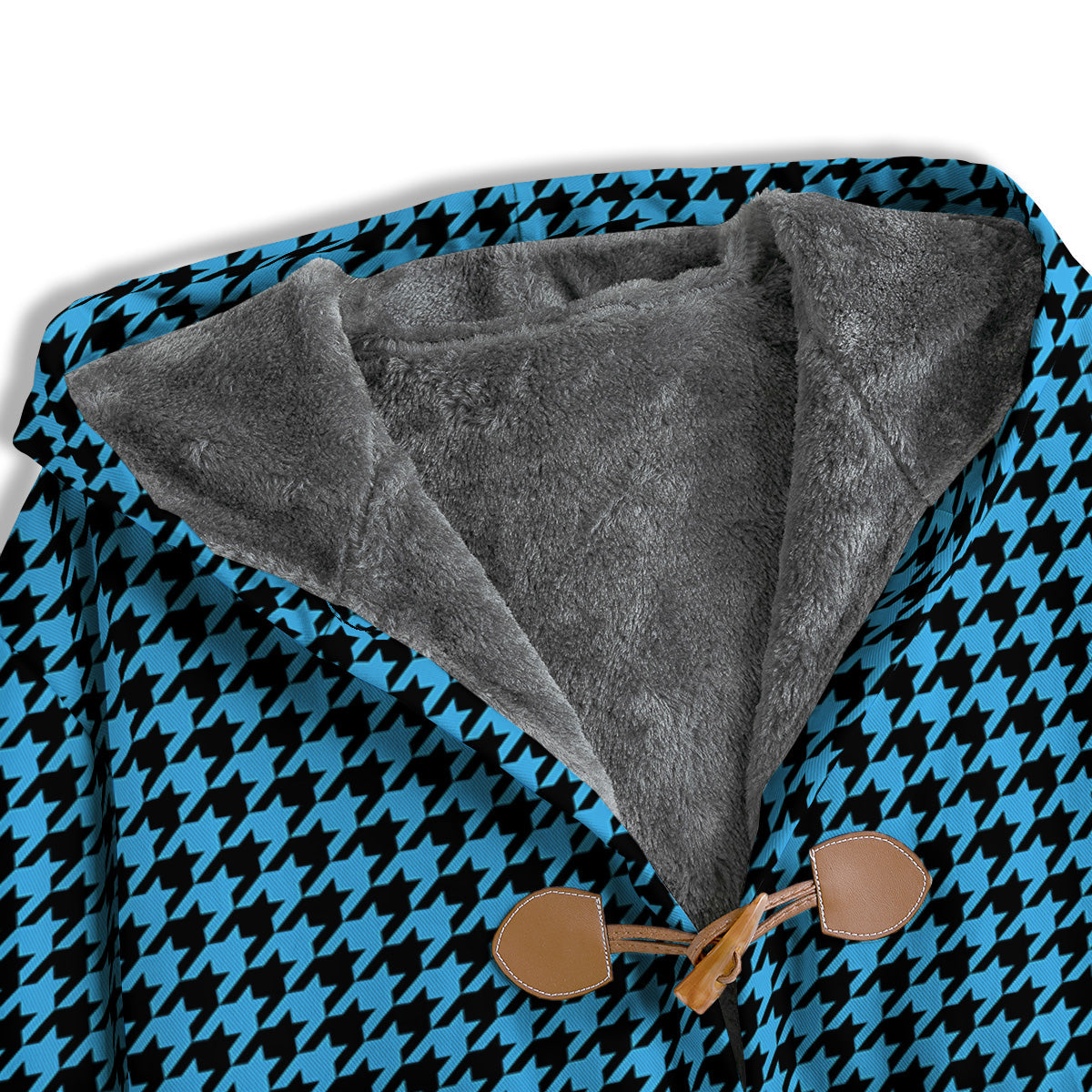 Houndstooth Black And Blue Print Men's Windbreaker Jacket-grizzshop
