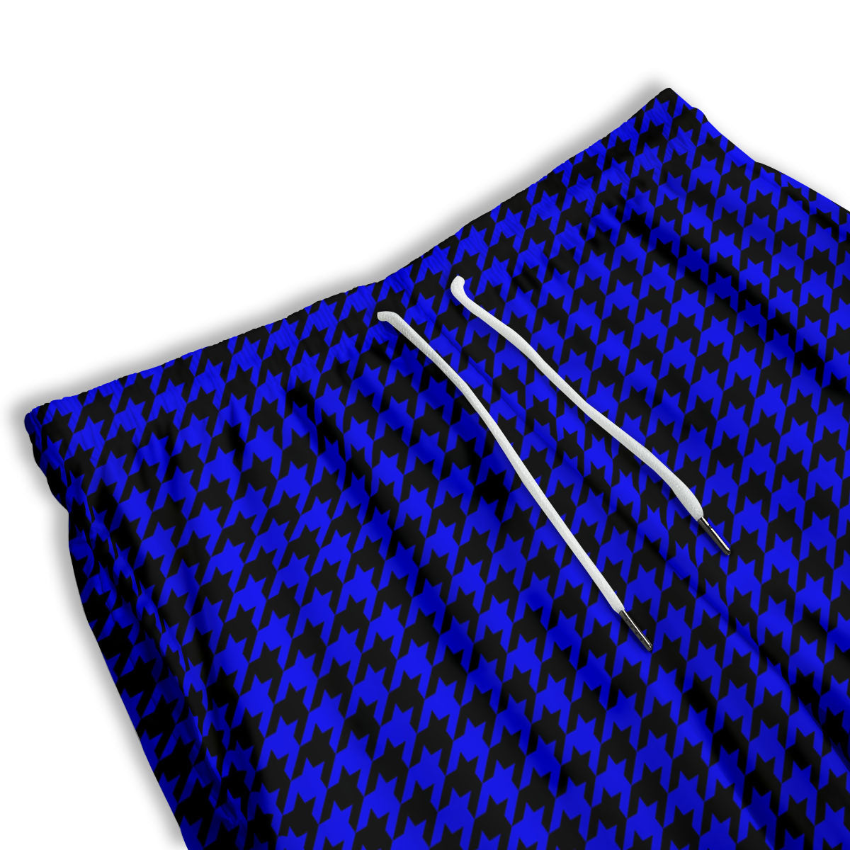 Houndstooth Black And Blue Print Pattern Men's Athletic Shorts