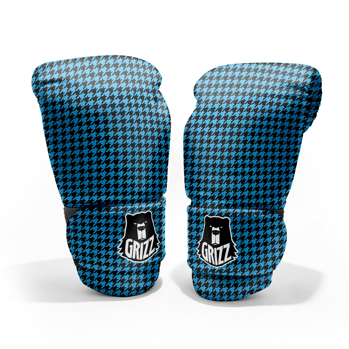 Houndstooth Black And Blue Print Pro Boxing Glove