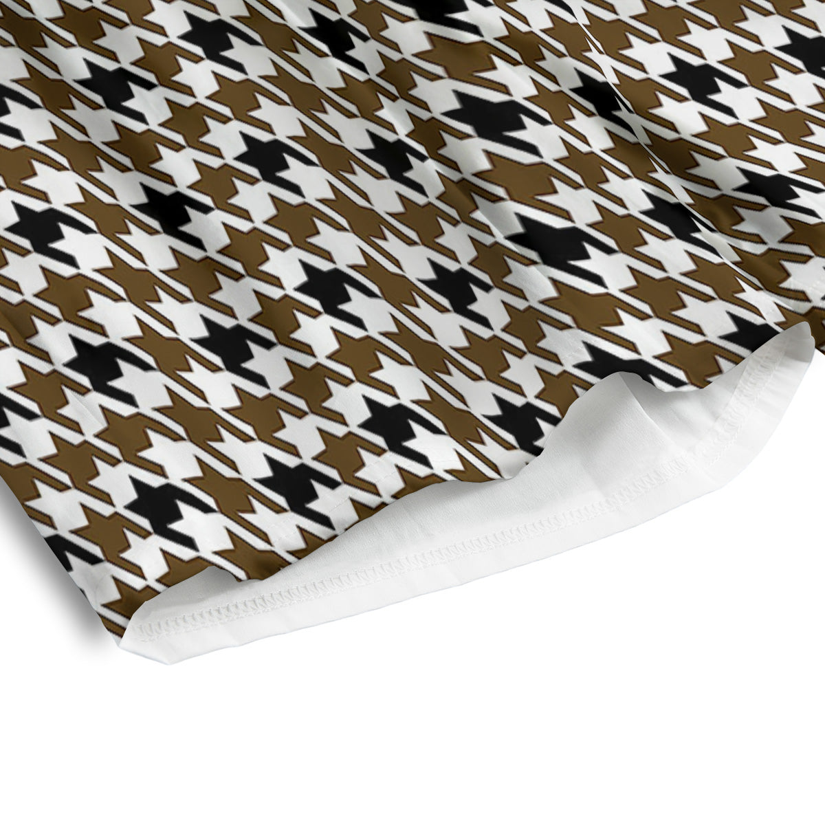 Houndstooth Black And Brown Print Men's Athletic Shorts