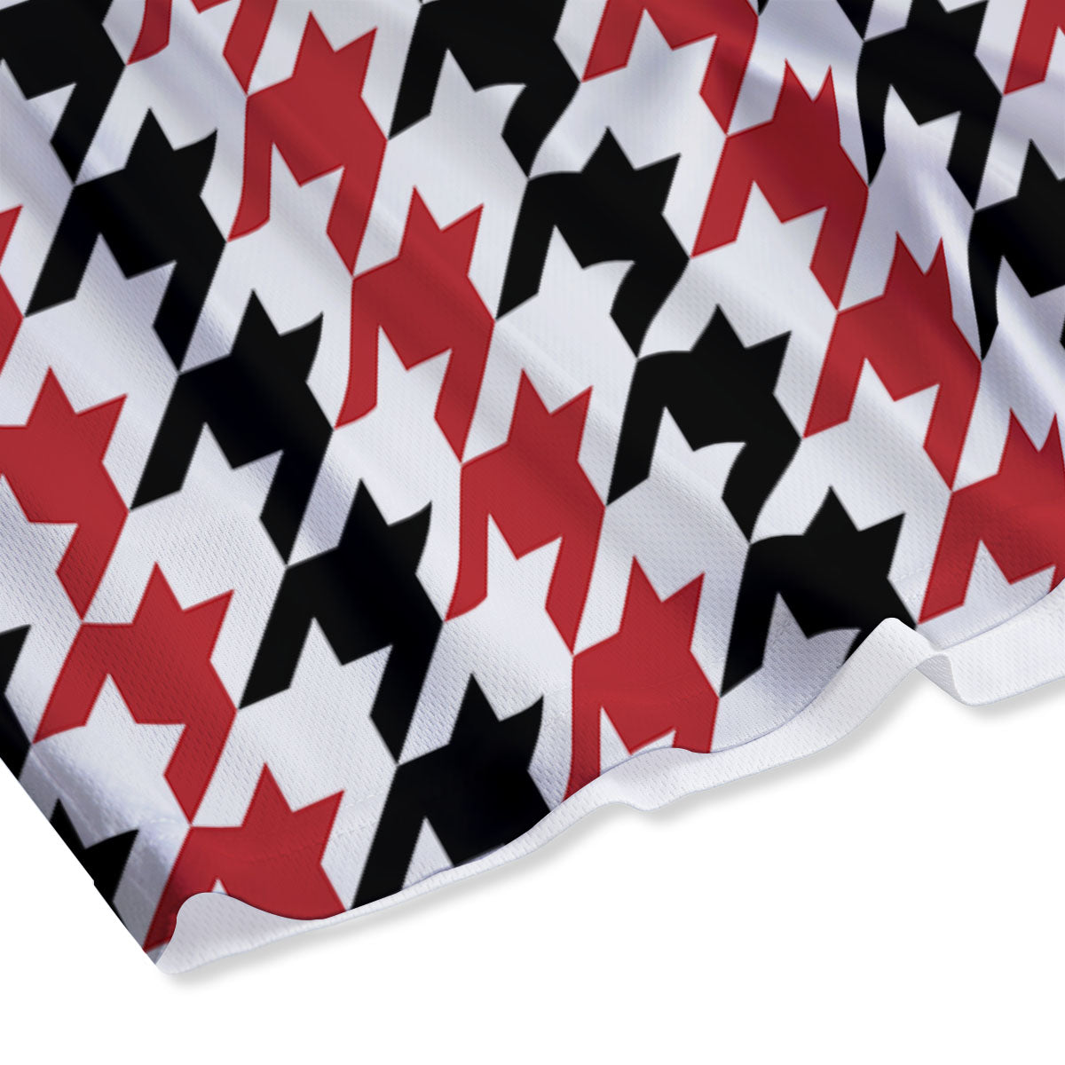 Houndstooth Black And Red Print Pattern Mesh Shorts