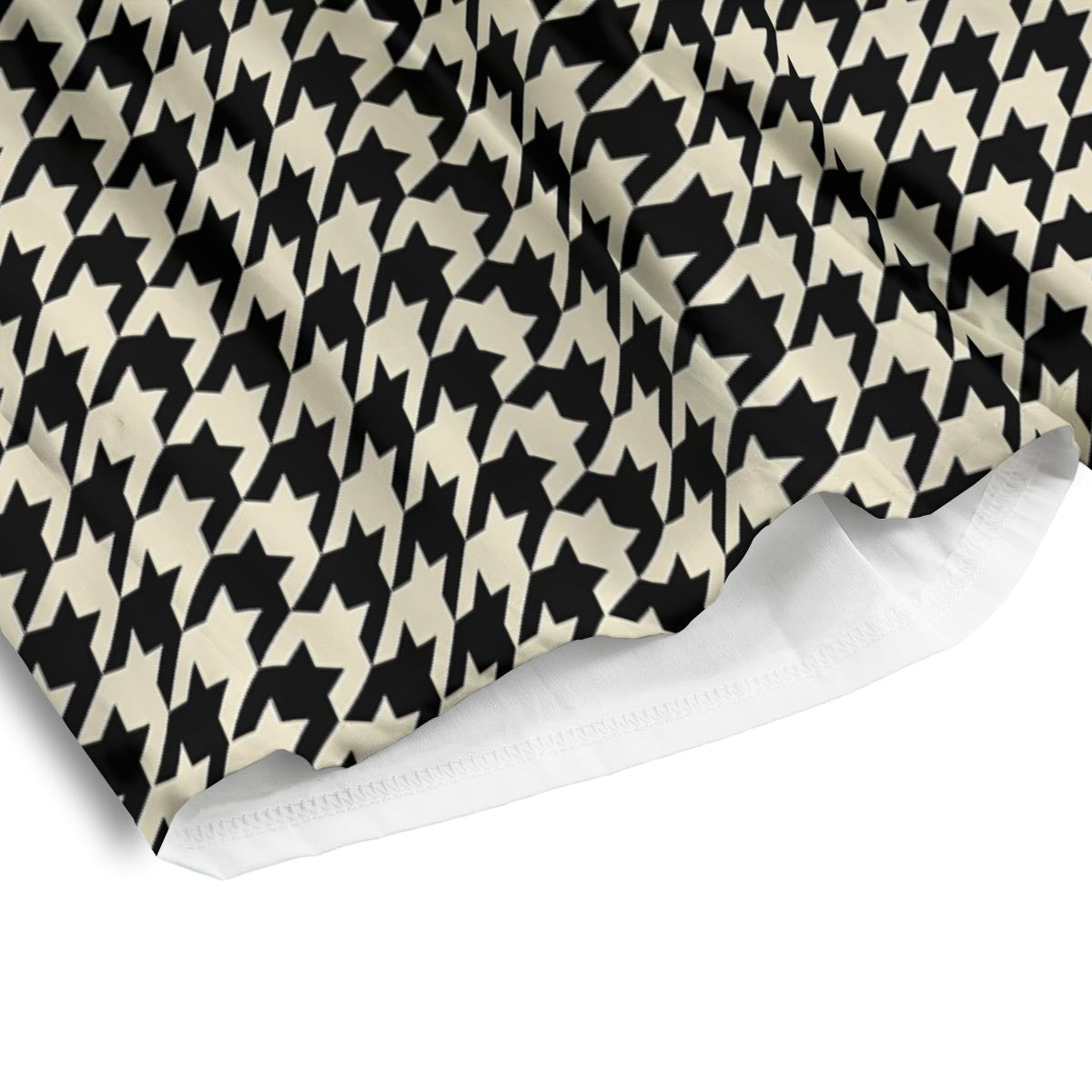 Houndstooth Black And Tan Print Pattern Men's Athletic Shorts