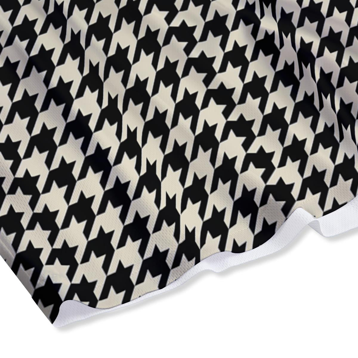 Houndstooth Black And Tan Print Pattern Mesh Shorts