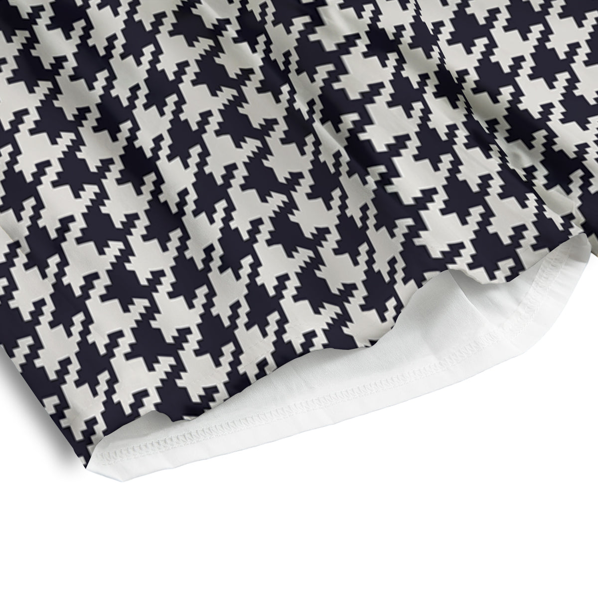 Houndstooth Black Pixel Print Pattern Men's Athletic Shorts