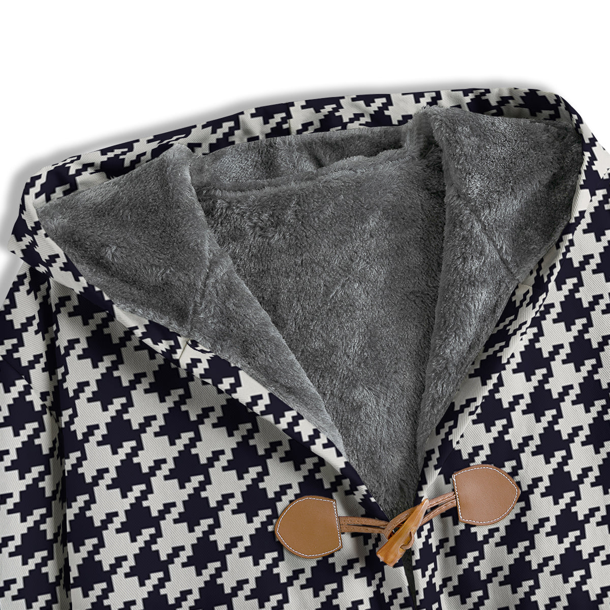 Houndstooth Black Pixel Print Pattern Men's Windbreaker Jacket-grizzshop