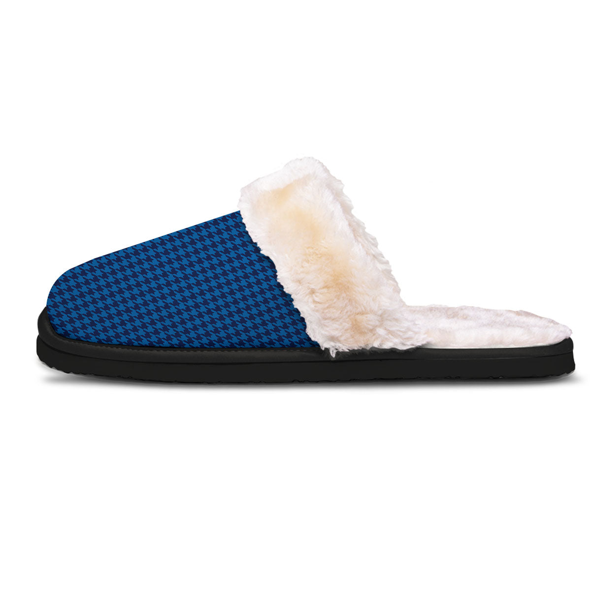 Houndstooth Blue Print Pattern Slippers-grizzshop
