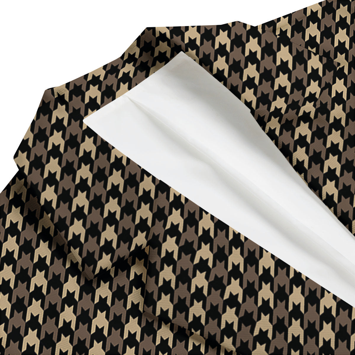Houndstooth Brown Print Pattern Men's Blazer-grizzshop