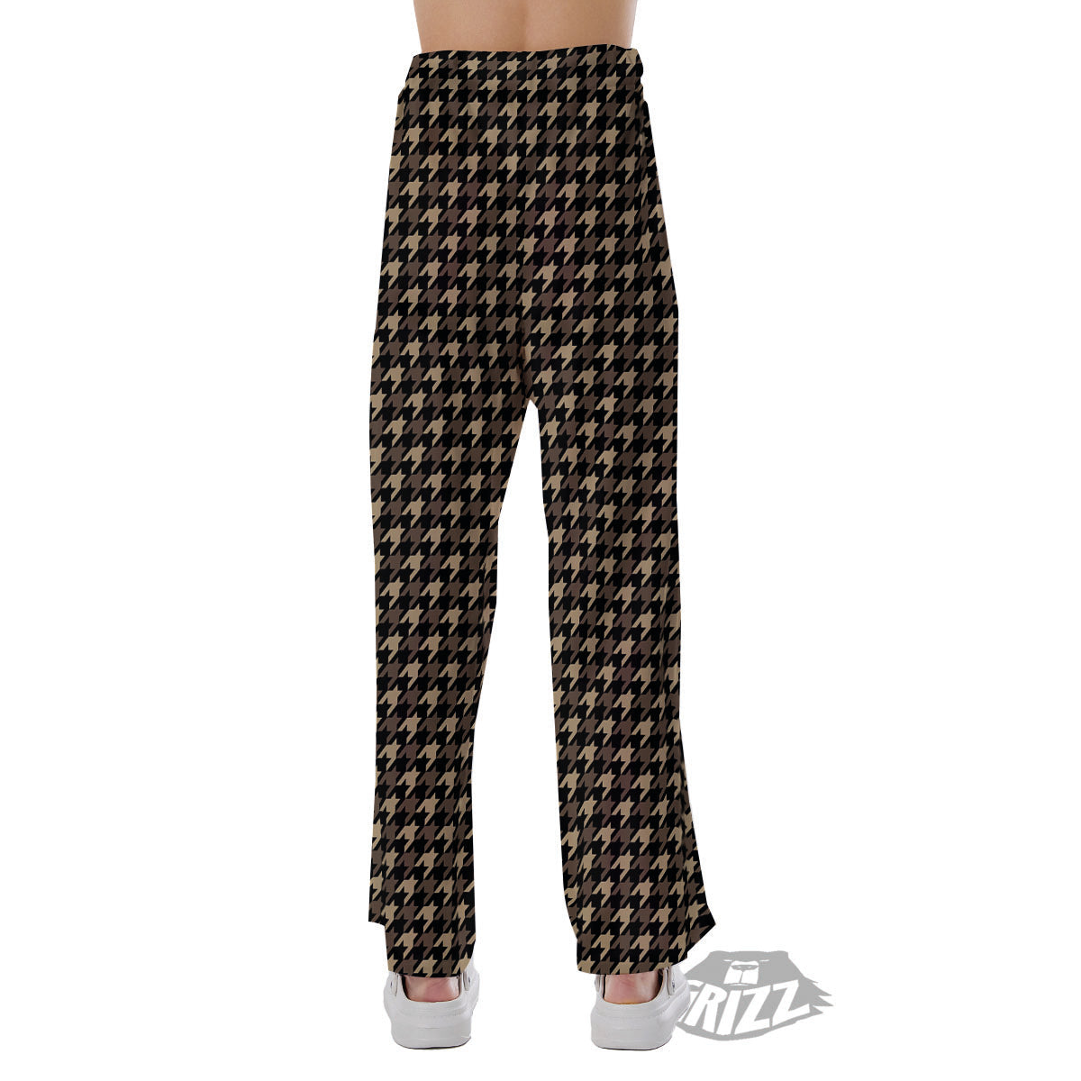 Houndstooth Brown Print Pattern Pajama Pants-grizzshop