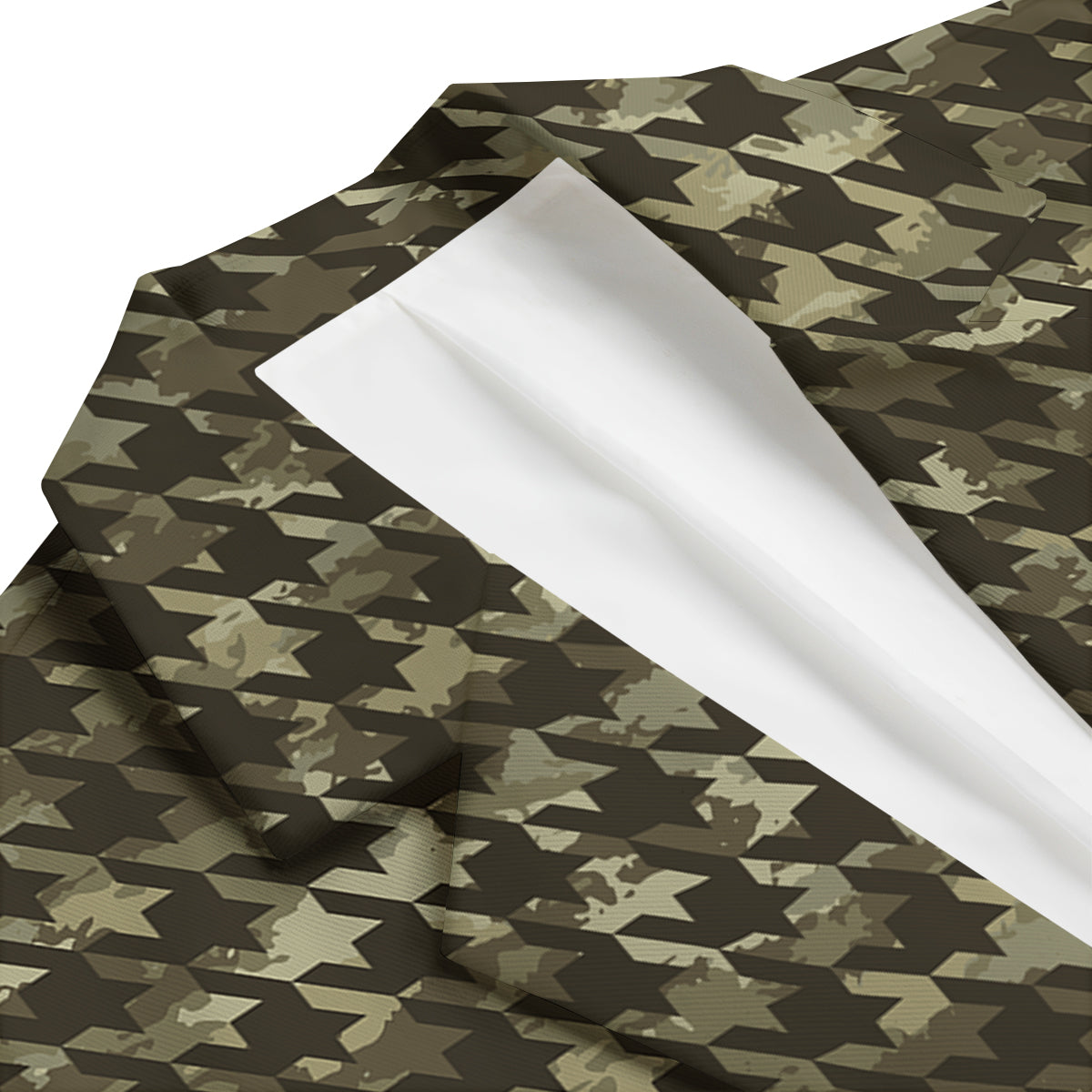 Houndstooth Camouflage Green Print Pattern Men's Blazer-grizzshop