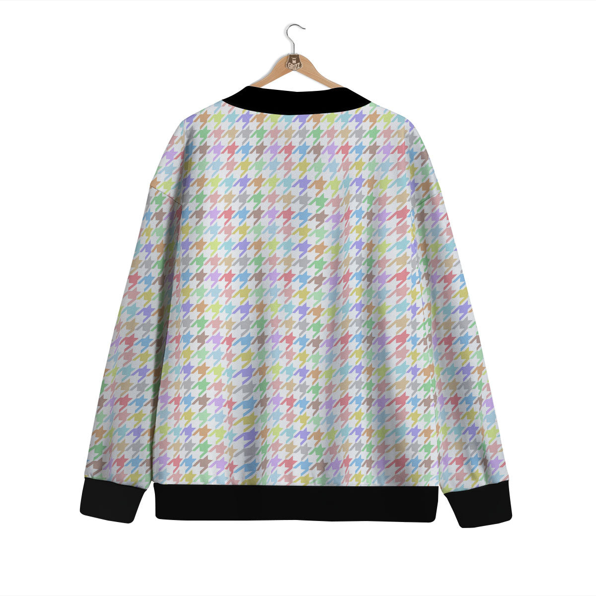 Houndstooth Colorful Print Cardigan-grizzshop
