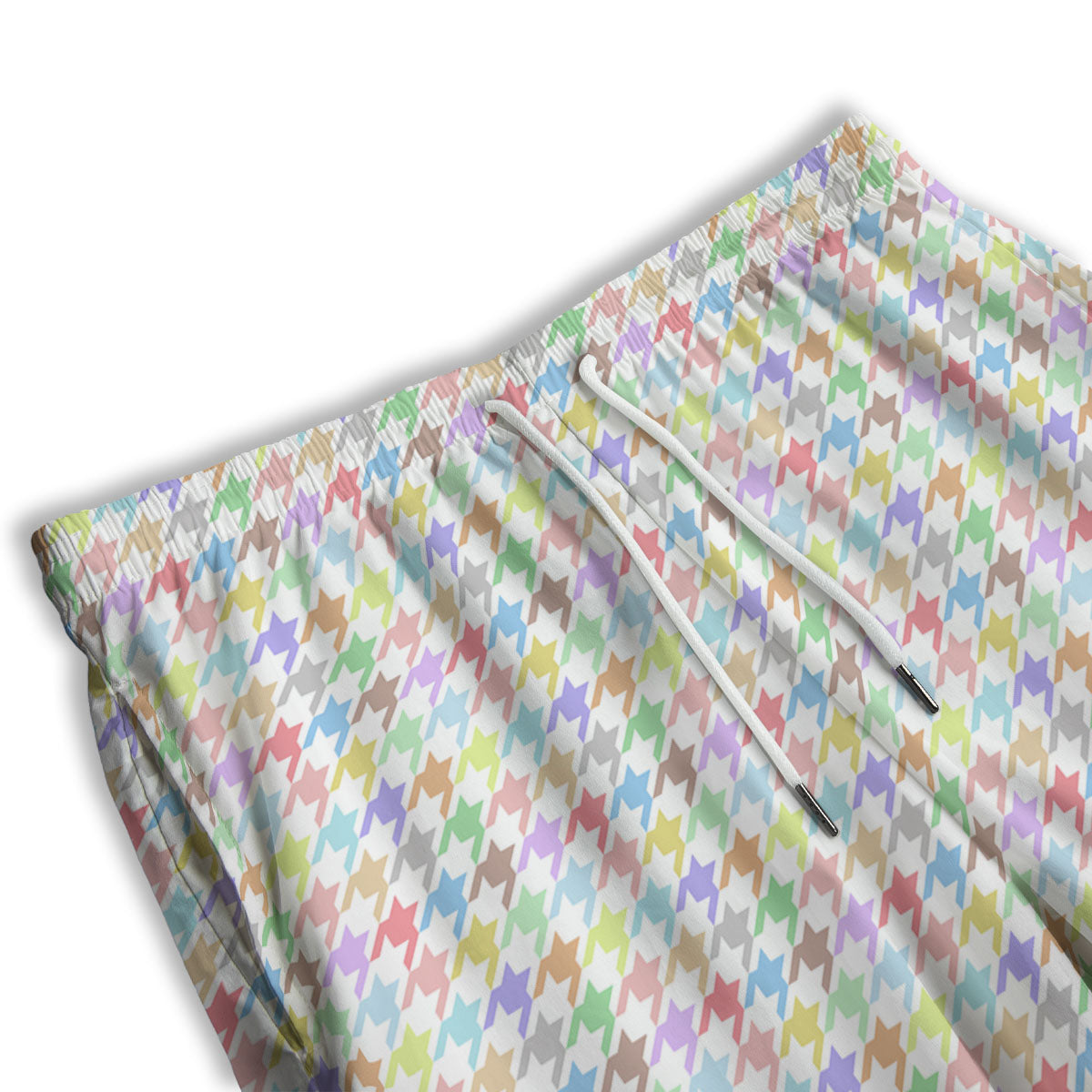 Houndstooth Colorful Print Men's Athletic Shorts