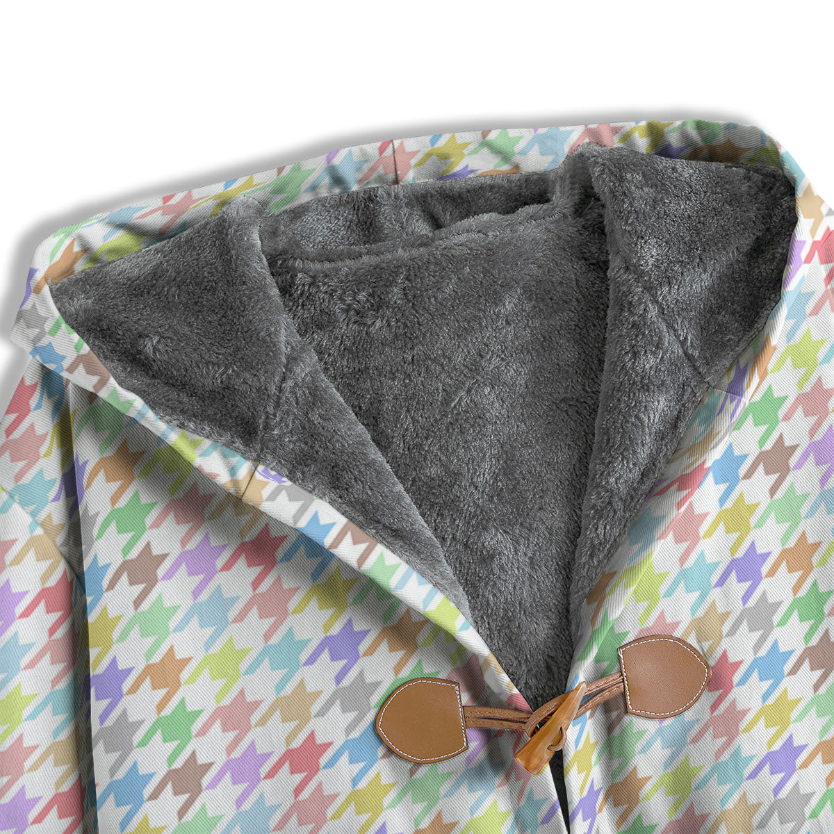 Houndstooth Colorful Print Men's Windbreaker Jacket-grizzshop