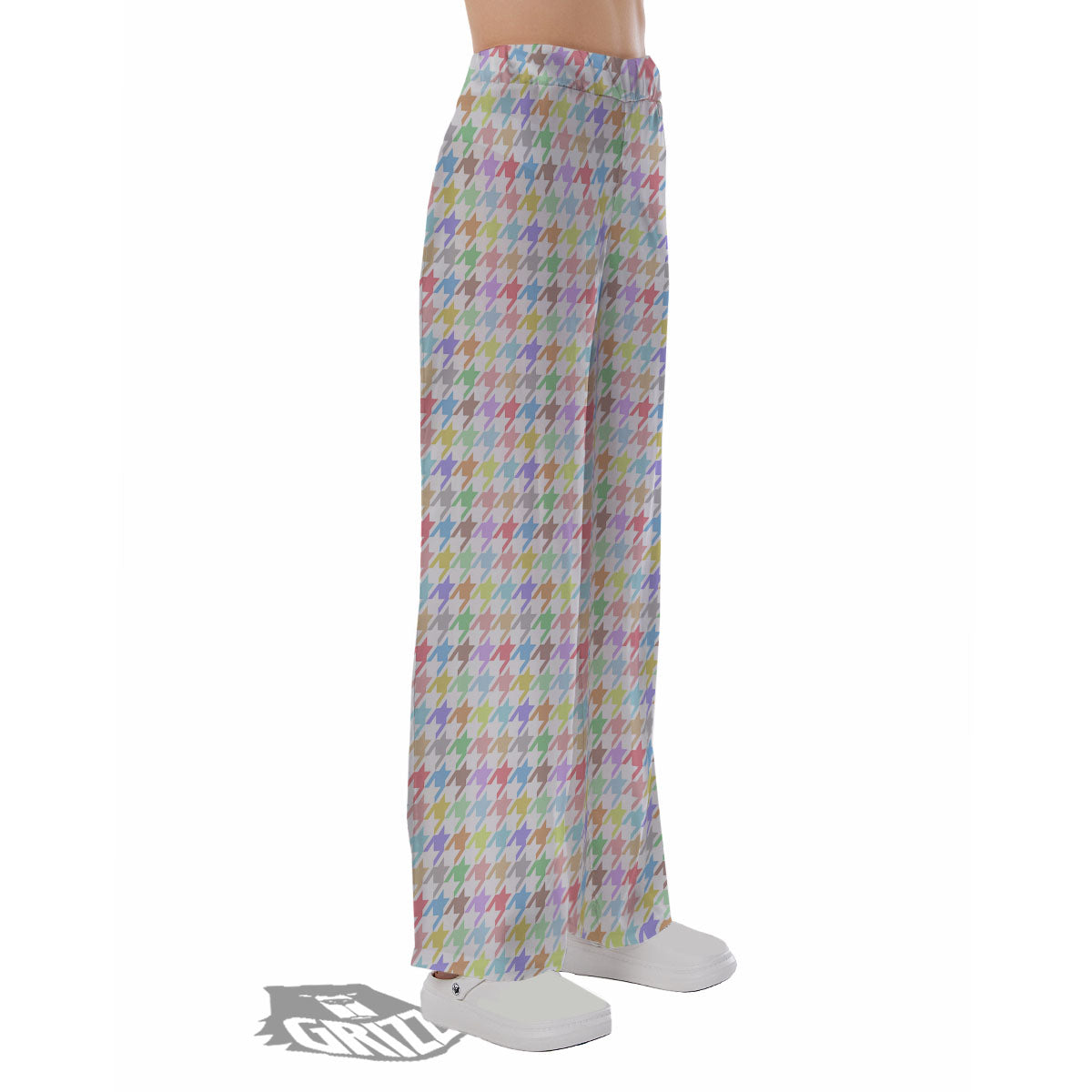 Houndstooth Colorful Print Pajama Pants-grizzshop
