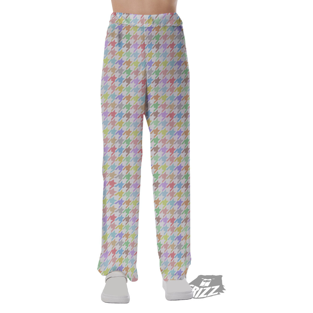 Houndstooth Colorful Print Pajama Pants-grizzshop