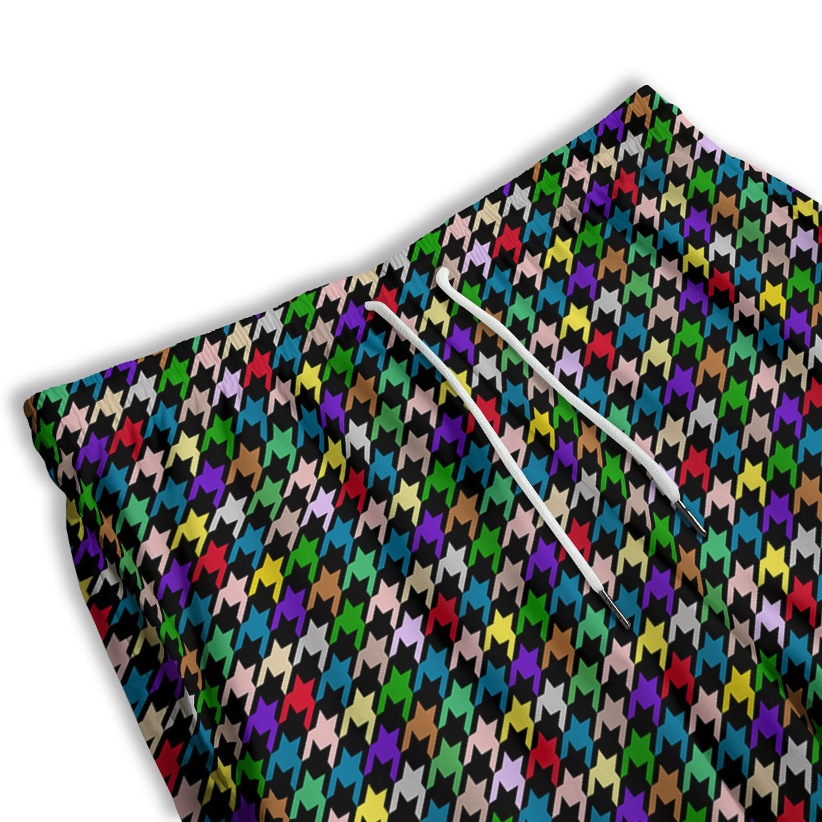 Houndstooth Colorful Print Pattern Men's Athletic Shorts