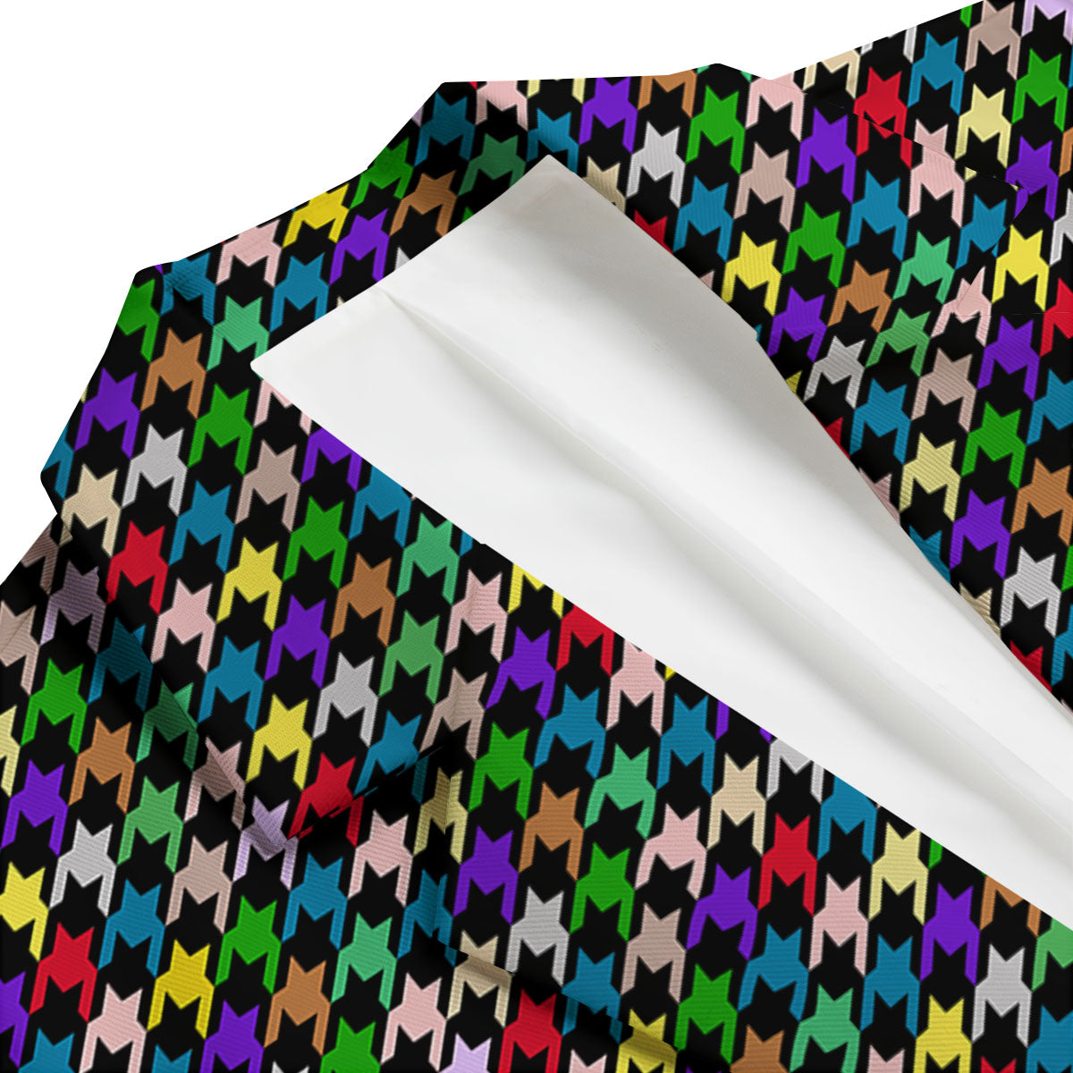 Houndstooth Colorful Print Pattern Men's Blazer-grizzshop