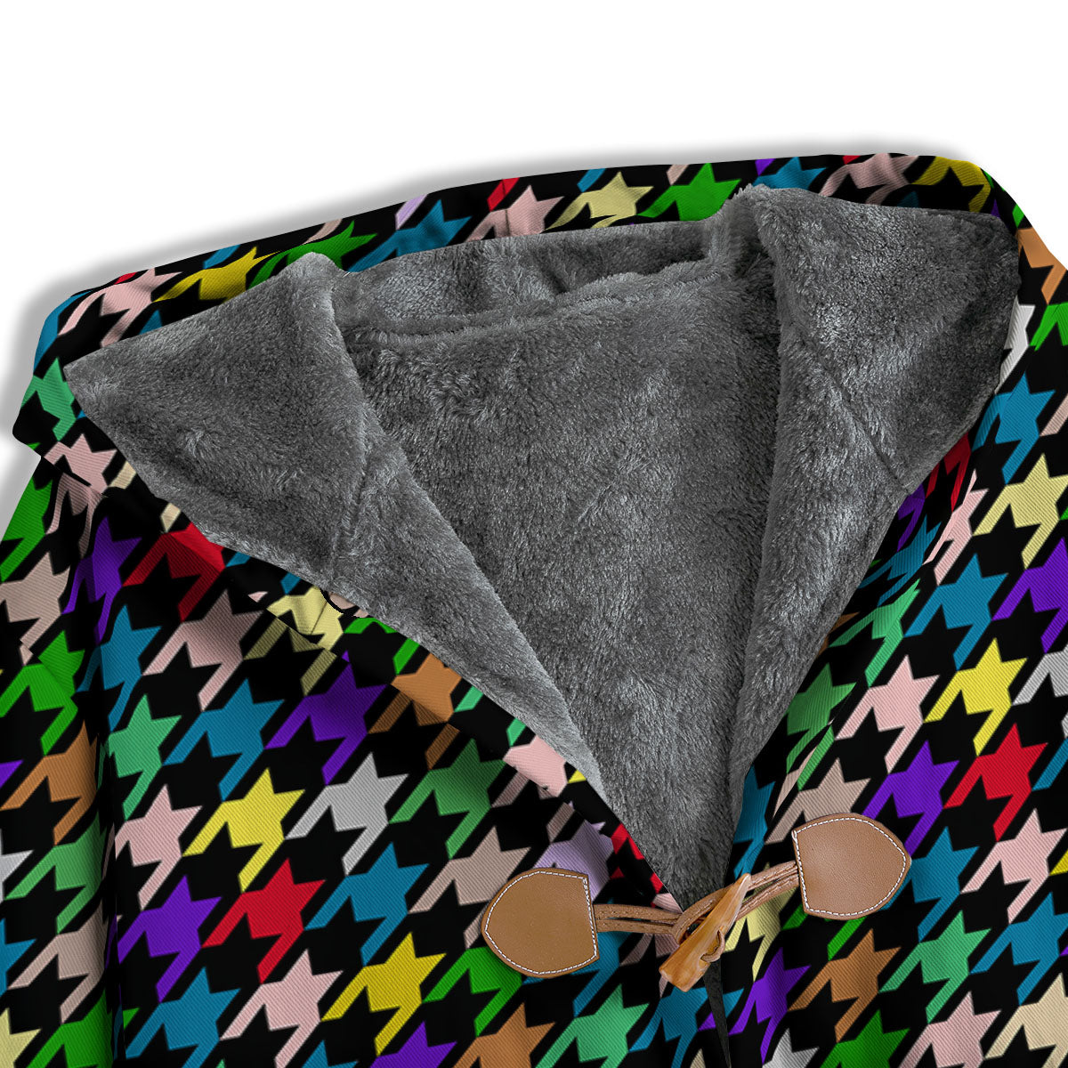 Houndstooth Colorful Print Pattern Men's Windbreaker Jacket-grizzshop