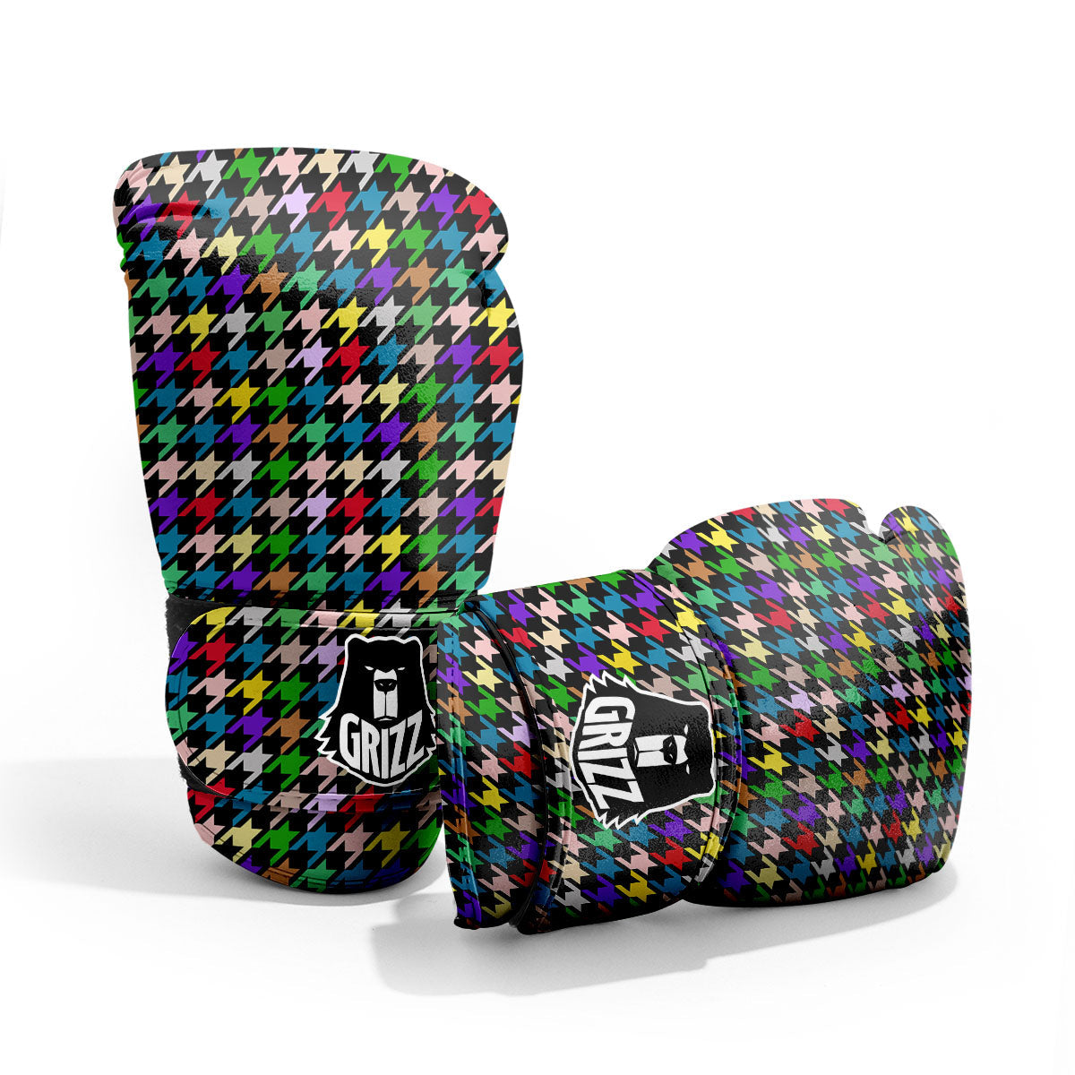 Houndstooth Colorful Print Pattern Pro Boxing Glove
