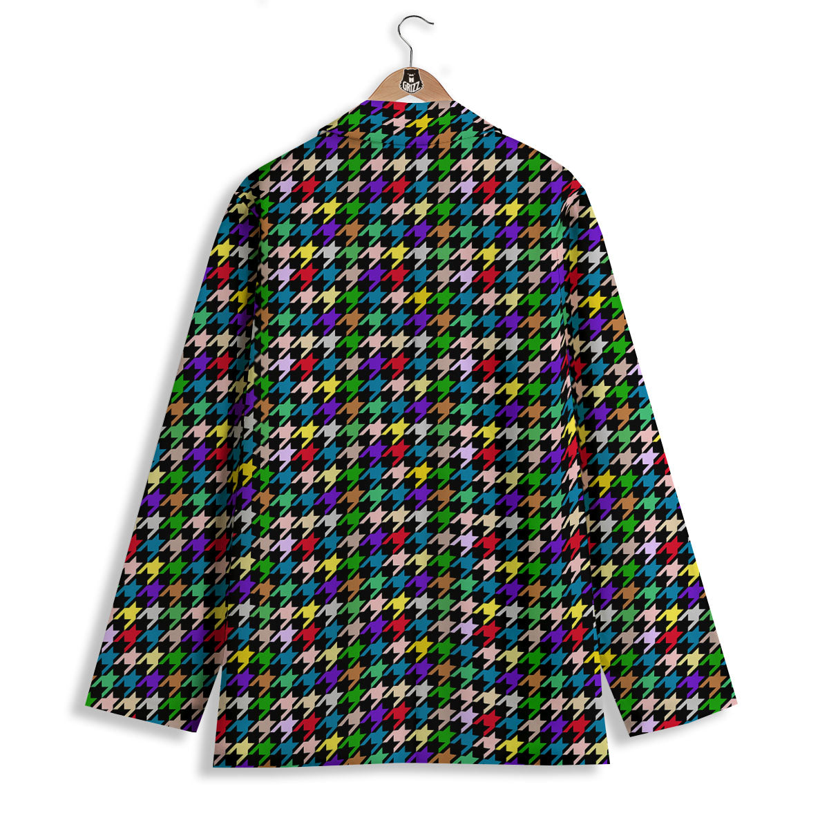 Houndstooth Colorful Print Pattern Women's Blazer-grizzshop