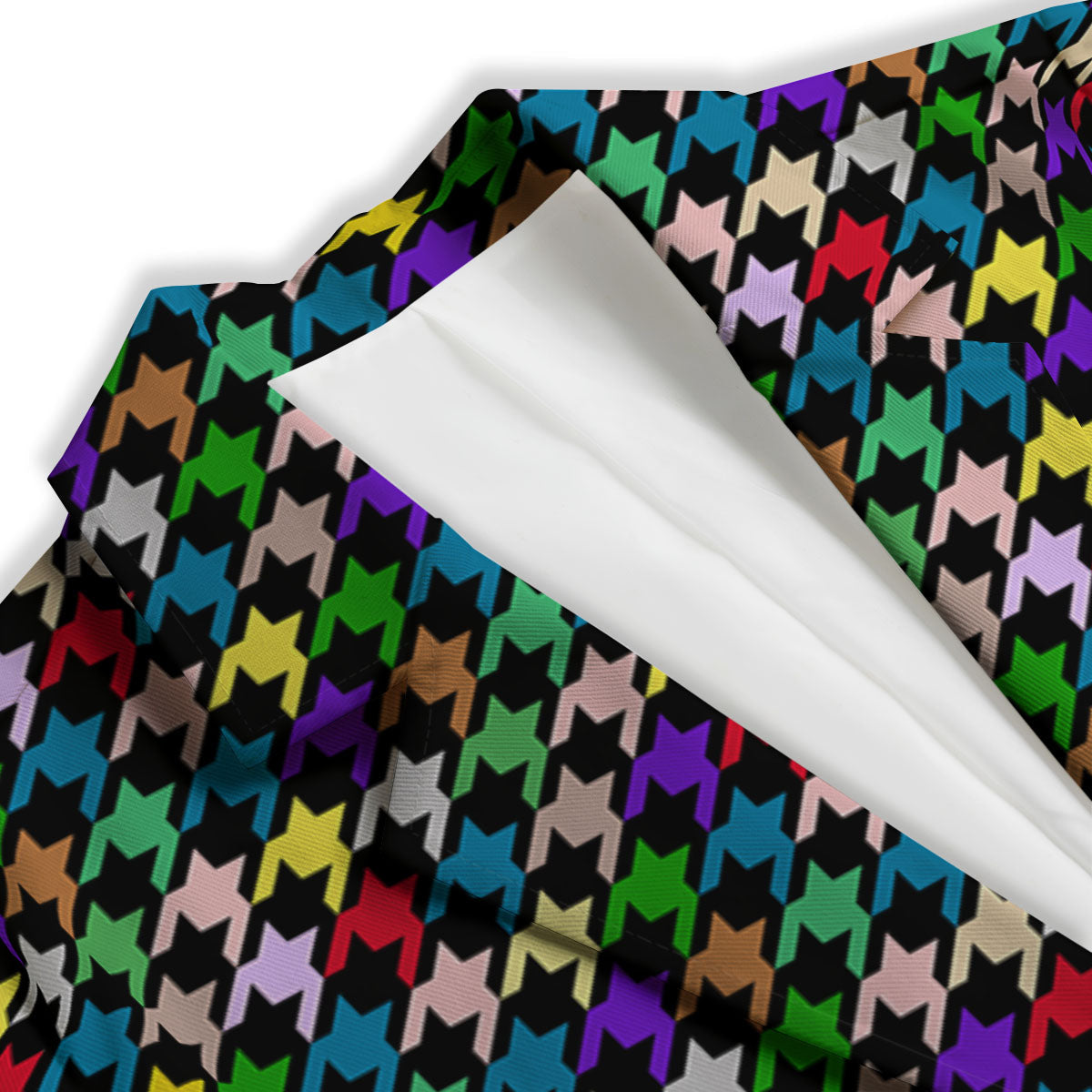 Houndstooth Colorful Print Pattern Women's Blazer-grizzshop