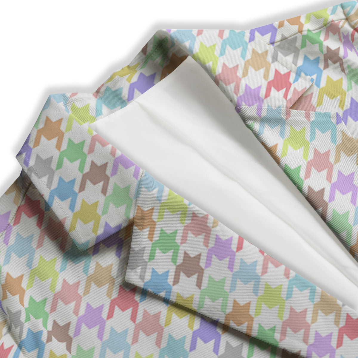 Houndstooth Colorful Print Women's Blazer-grizzshop