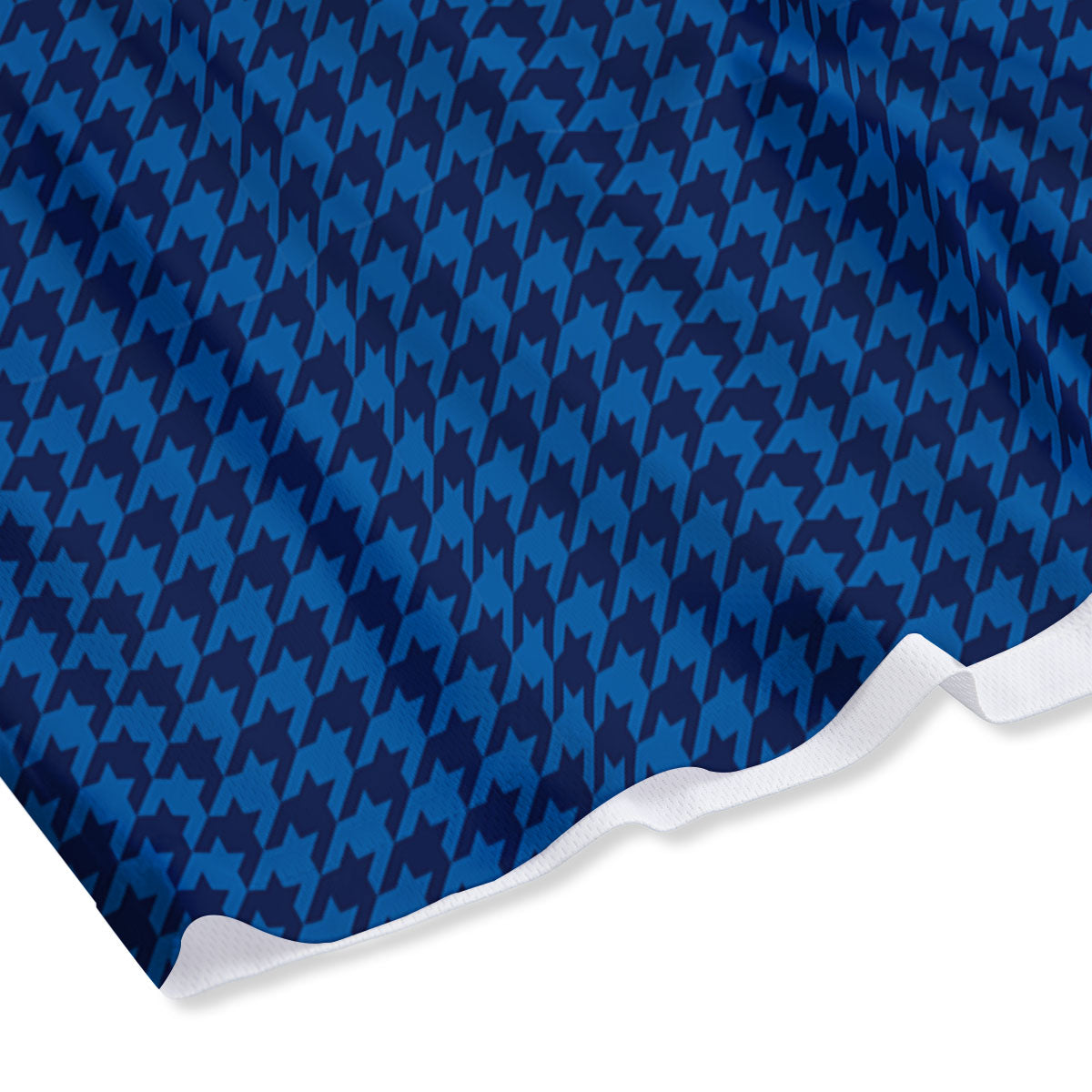 Houndstooth Deep Blue Print Pattern Mesh Shorts