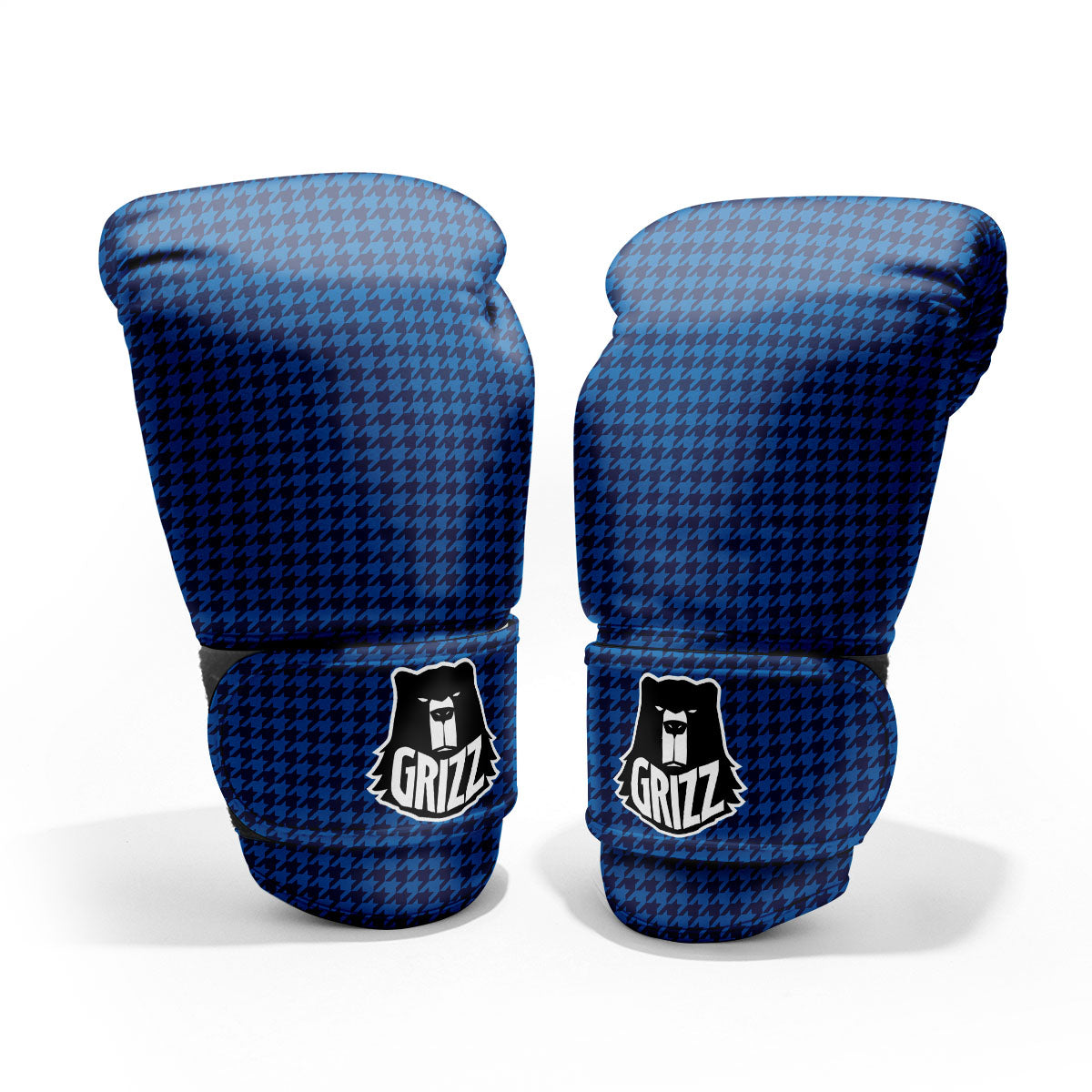 Houndstooth Deep Blue Print Pattern Pro Boxing Glove