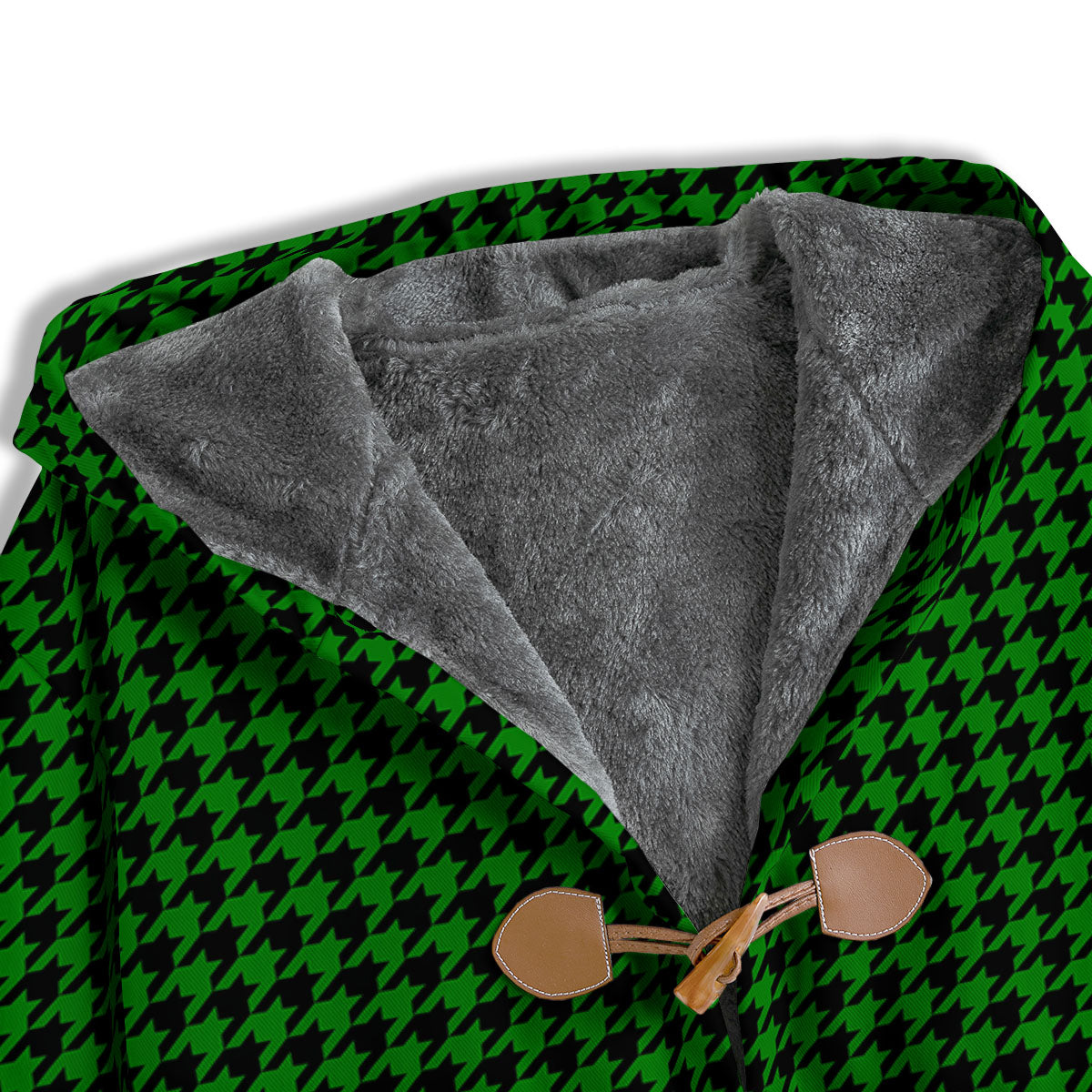 Houndstooth Deep Green Print Pattern Men's Windbreaker Jacket-grizzshop