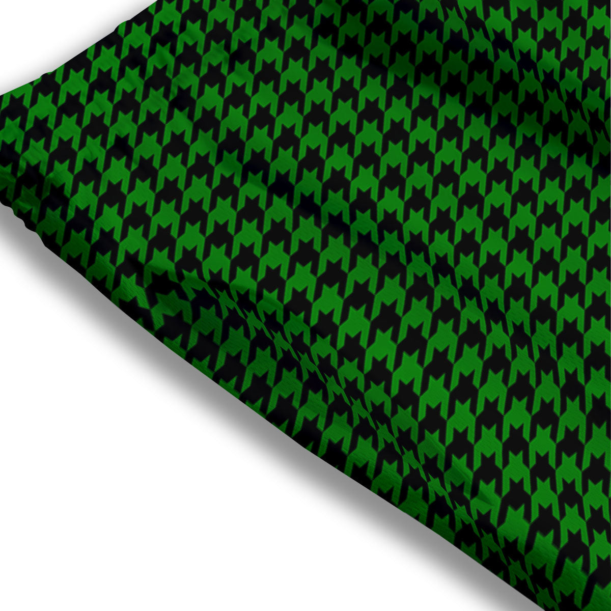 Houndstooth Deep Green Print Pattern Mesh Shorts
