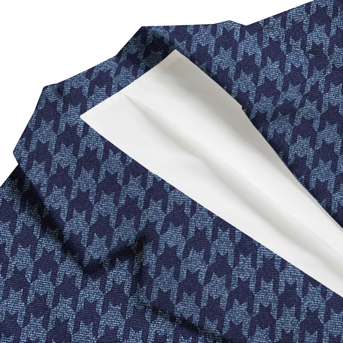 Houndstooth Denim Print Pattern Men's Blazer-grizzshop