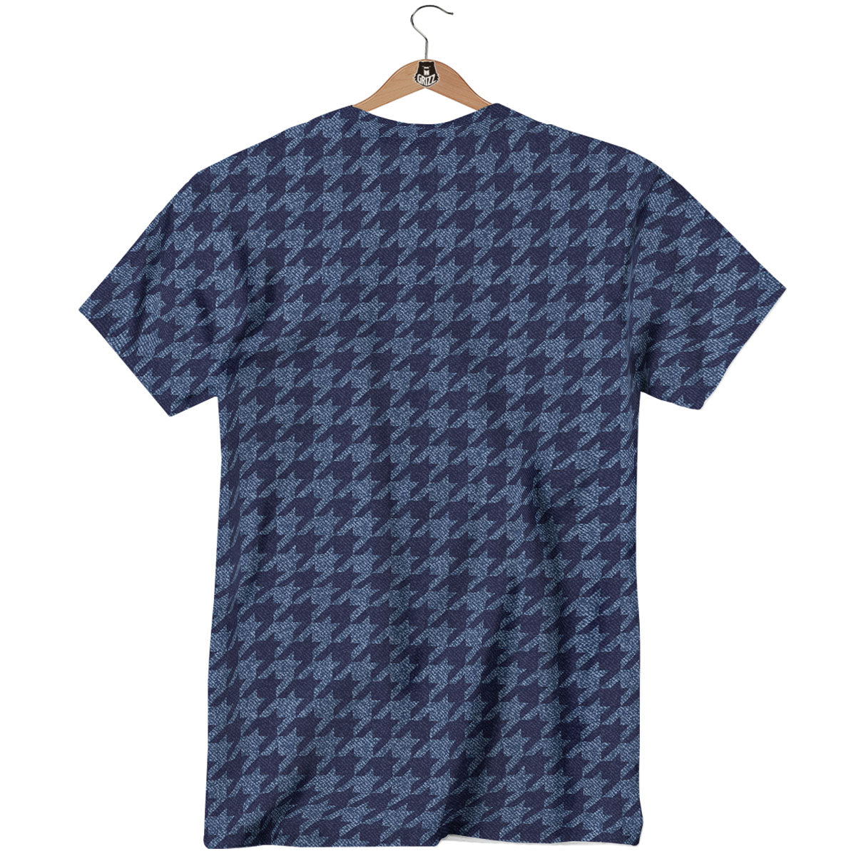 Houndstooth Denim Print Pattern T-Shirt-grizzshop