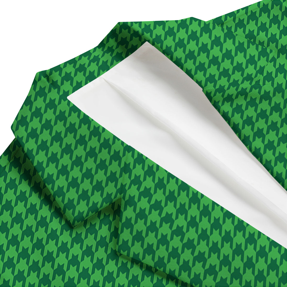 Houndstooth Green Print Pattern Men's Blazer-grizzshop