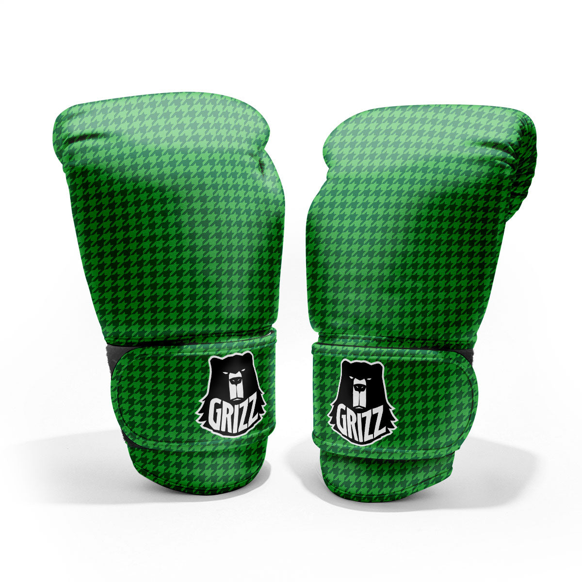 Houndstooth Green Print Pattern Pro Boxing Glove
