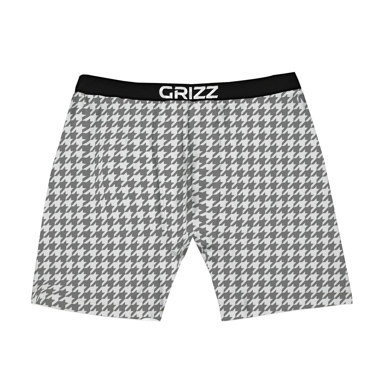 Houndstooth Grey Print Pattern Boxer Briefs-grizzshop