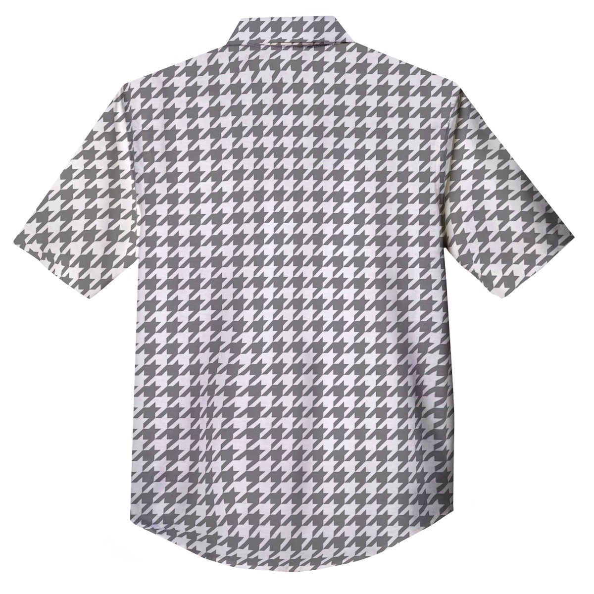 Houndstooth Grey Print Pattern Button Up Shirt-grizzshop