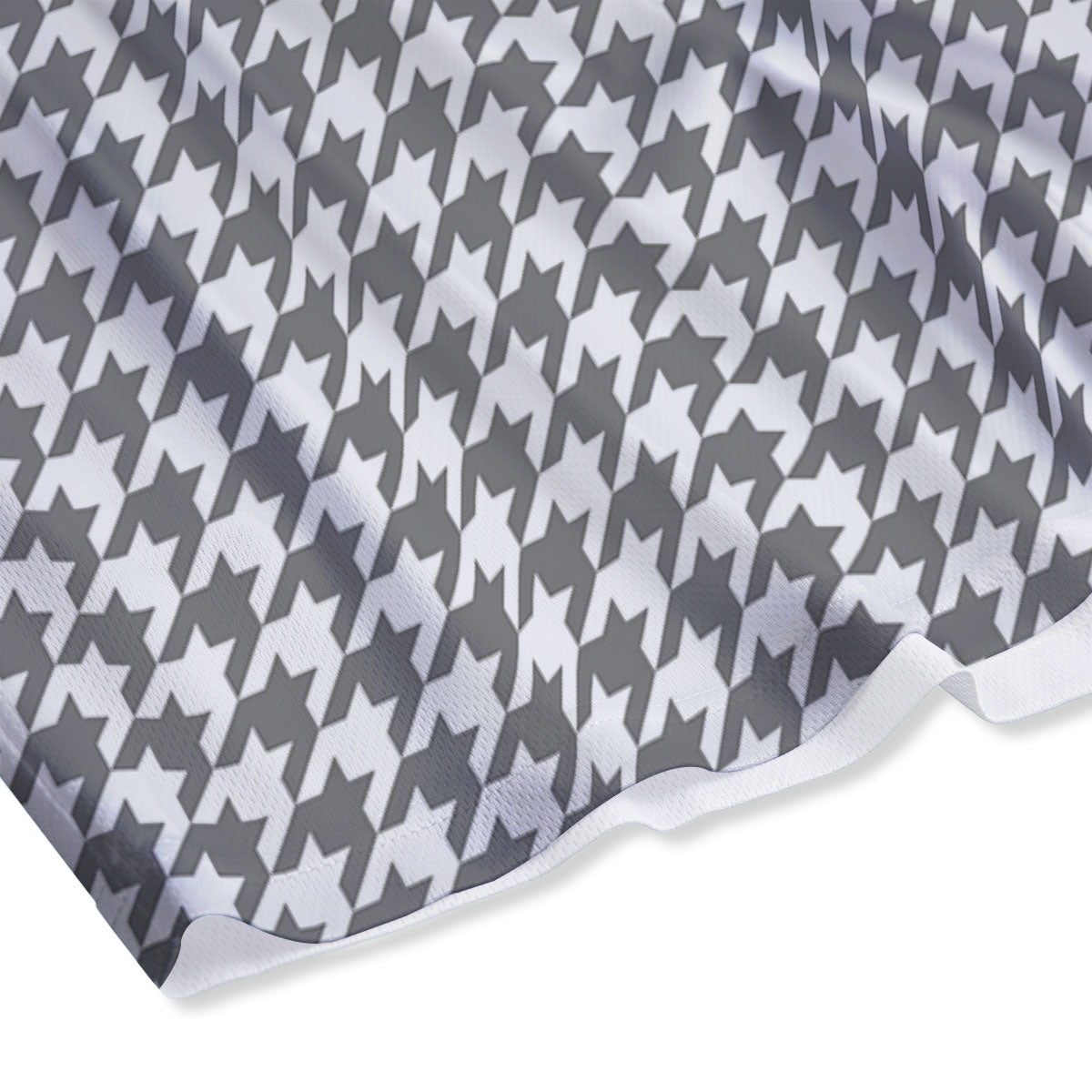 Houndstooth Grey Print Pattern Mesh Shorts