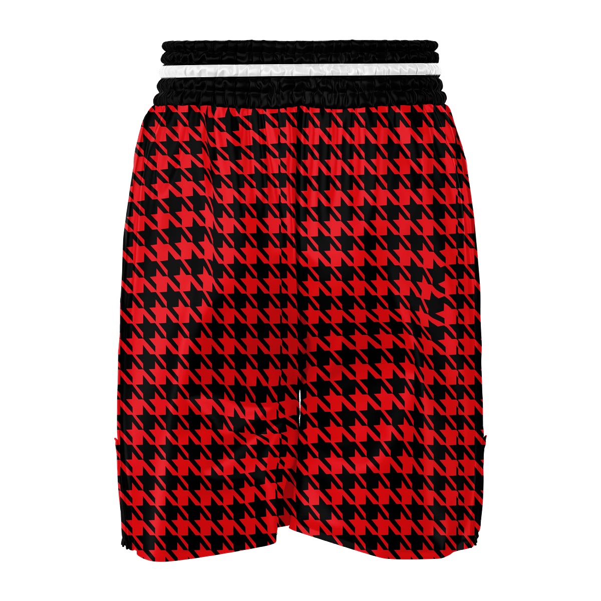 Houndstooth Pattern Print Boxing Shorts-grizzshop