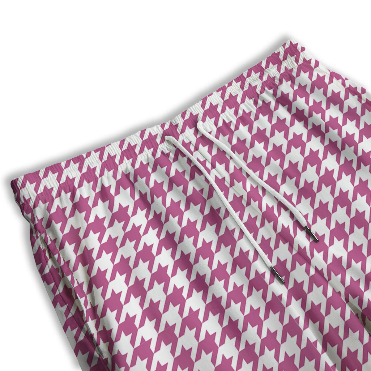 Houndstooth Pink Print Pattern Men's Athletic Shorts