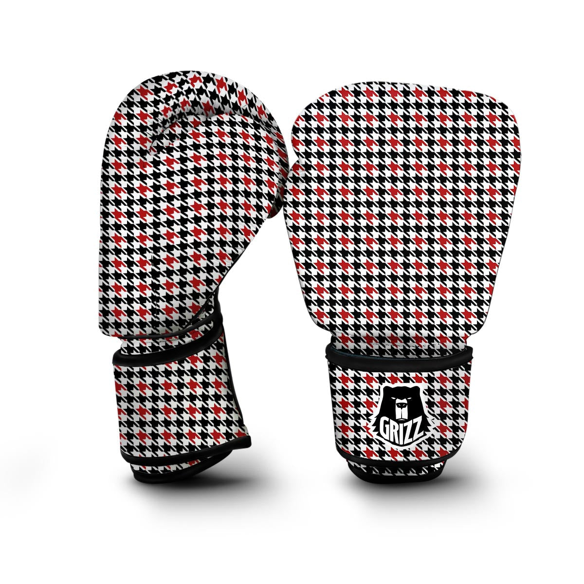 Houndstooth Print Pattern Boxing Gloves-grizzshop