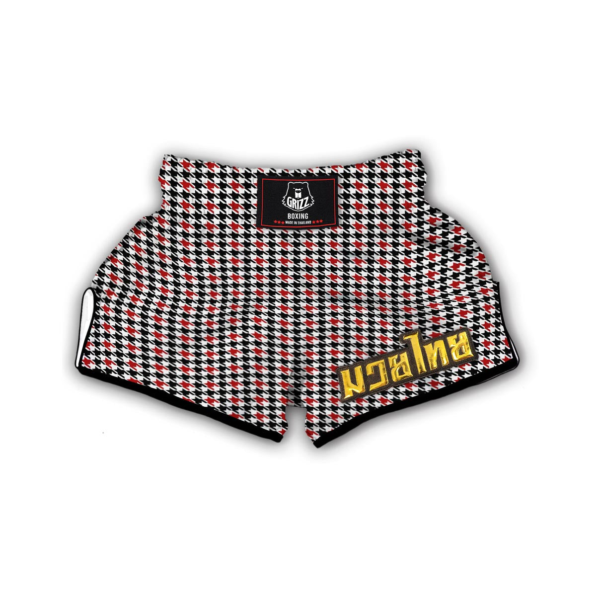Houndstooth Print Pattern Muay Thai Boxing Shorts-grizzshop