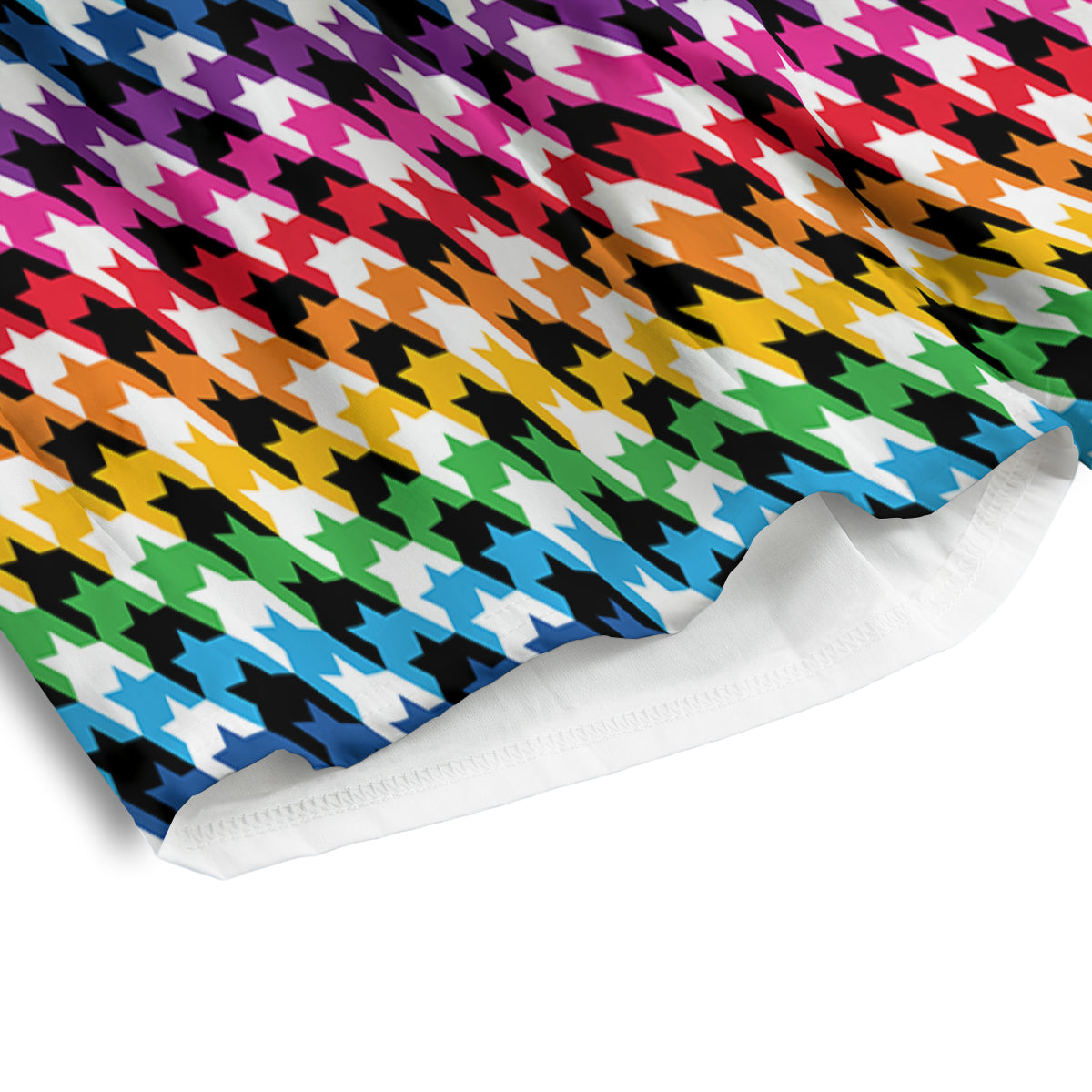 Houndstooth Rainbow Pride Print Pattern Men's Athletic Shorts-grizzshop