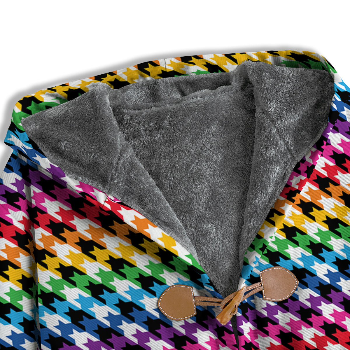 Houndstooth Rainbow Pride Print Pattern Men's Windbreaker Jacket-grizzshop