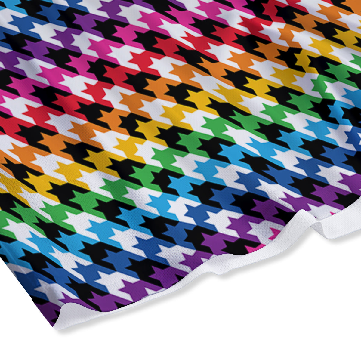 Houndstooth Rainbow Pride Print Pattern Mesh Shorts-grizzshop
