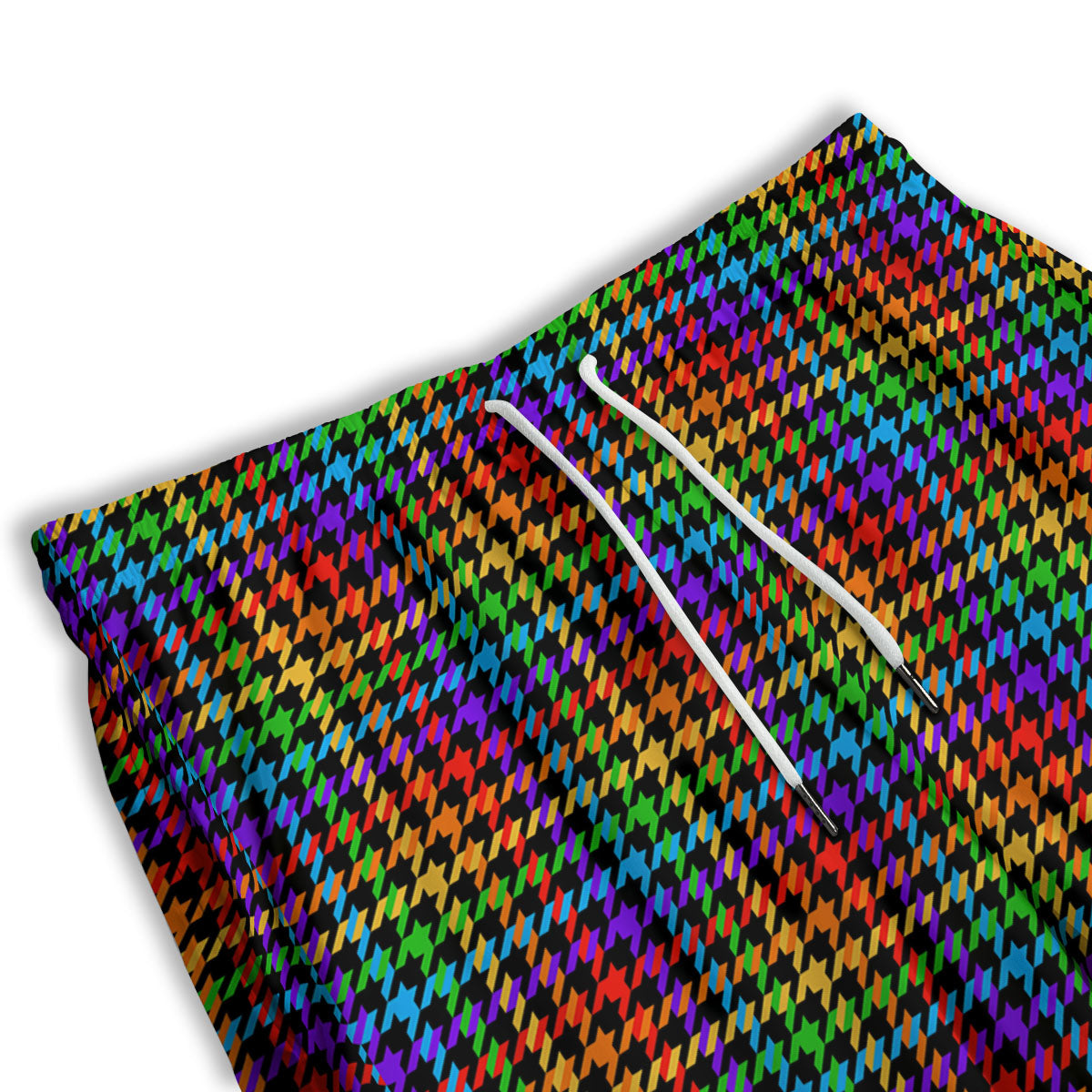 Houndstooth Rainbow Print Pattern Men's Athletic Shorts