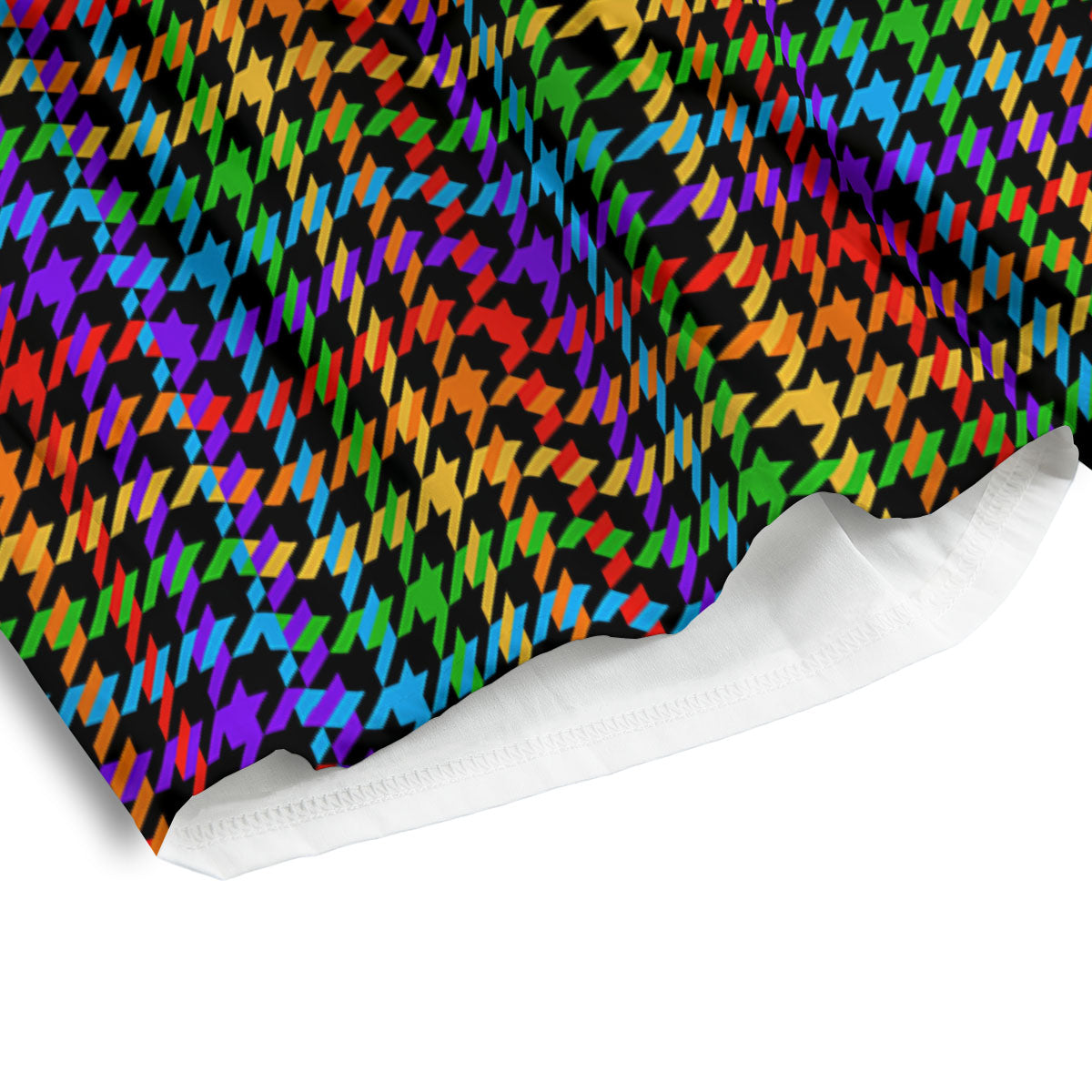 Houndstooth Rainbow Print Pattern Men's Athletic Shorts