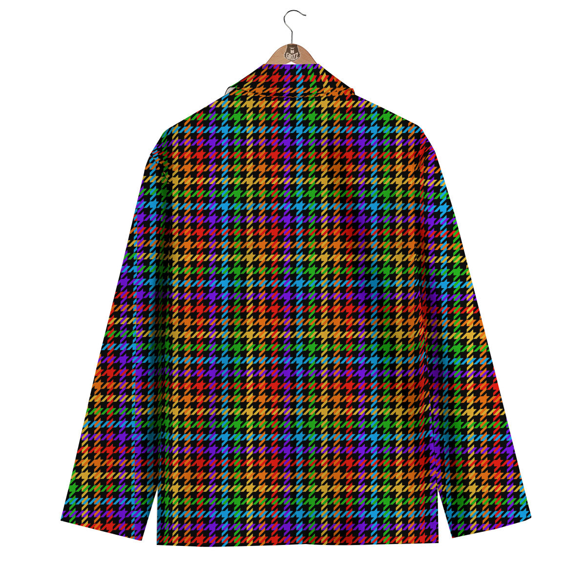 Houndstooth Rainbow Print Pattern Men's Blazer-grizzshop