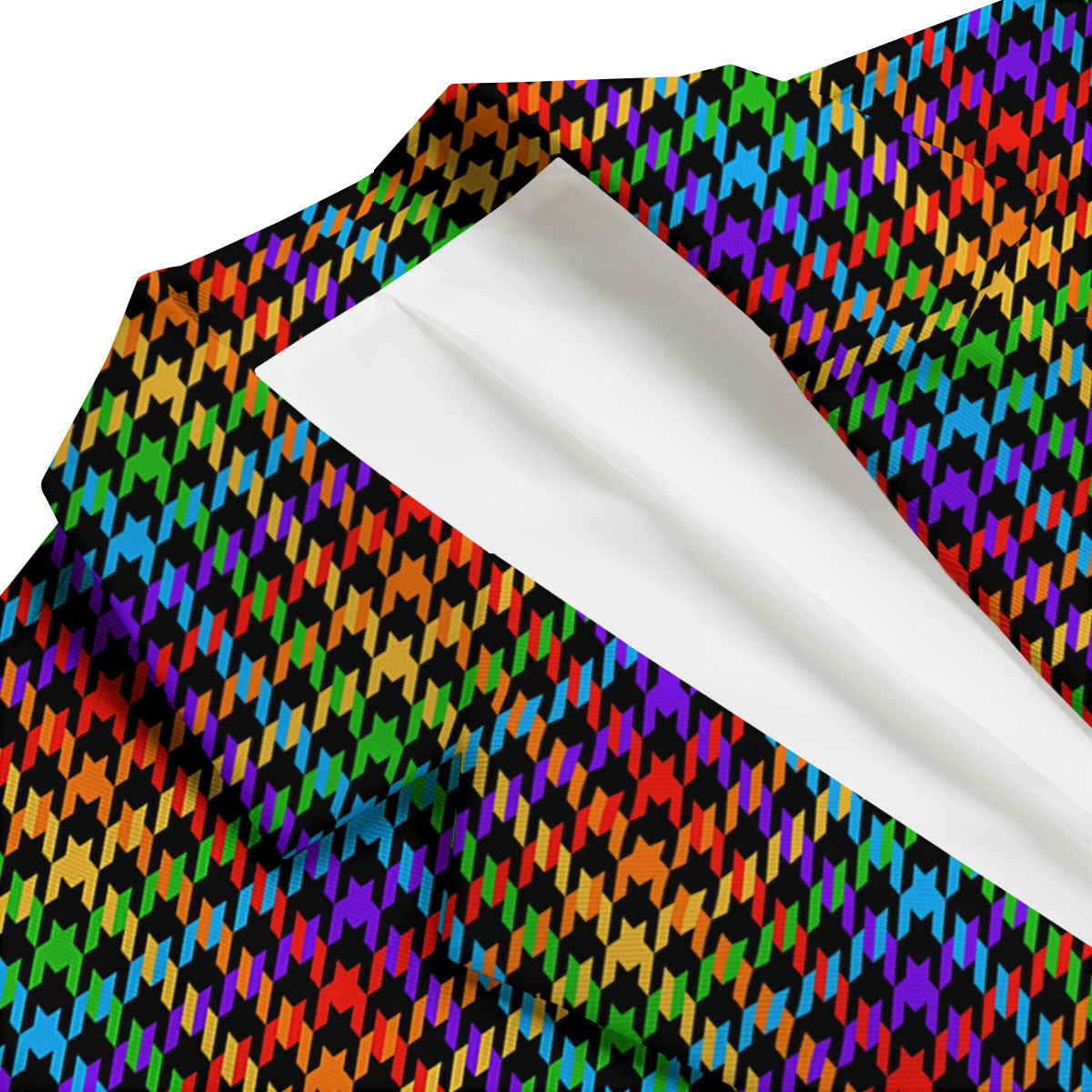 Houndstooth Rainbow Print Pattern Men's Blazer-grizzshop
