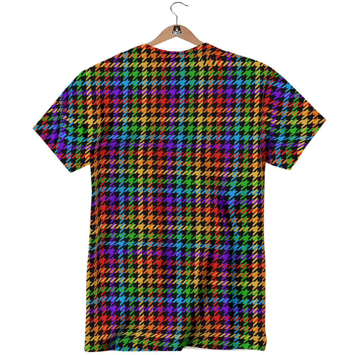 Houndstooth Rainbow Print Pattern T-Shirt-grizzshop