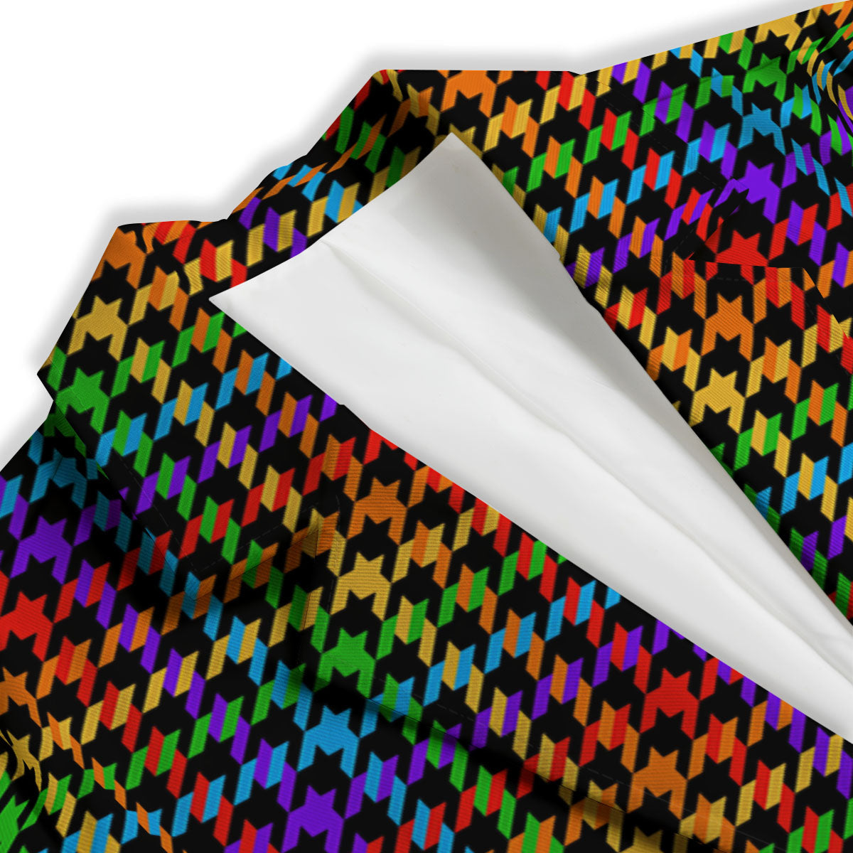 Houndstooth Rainbow Print Pattern Women's Blazer-grizzshop