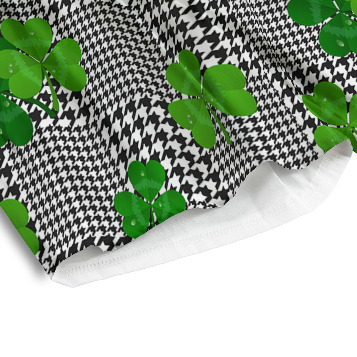 Houndstooth Shamrocks Print Pattern Men's Athletic Shorts
